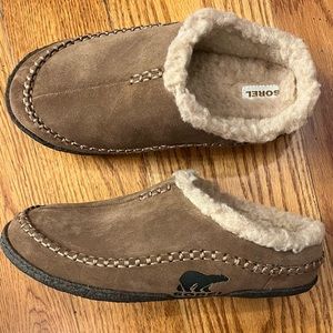 Sorel Suede Moccasin Slippers, Tan-ish